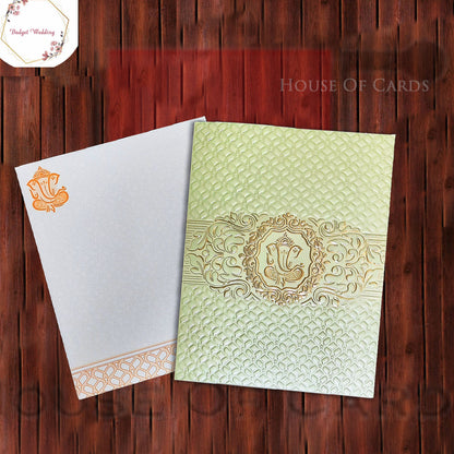 Solid Green Ganesh Invitation (Normal Quality)