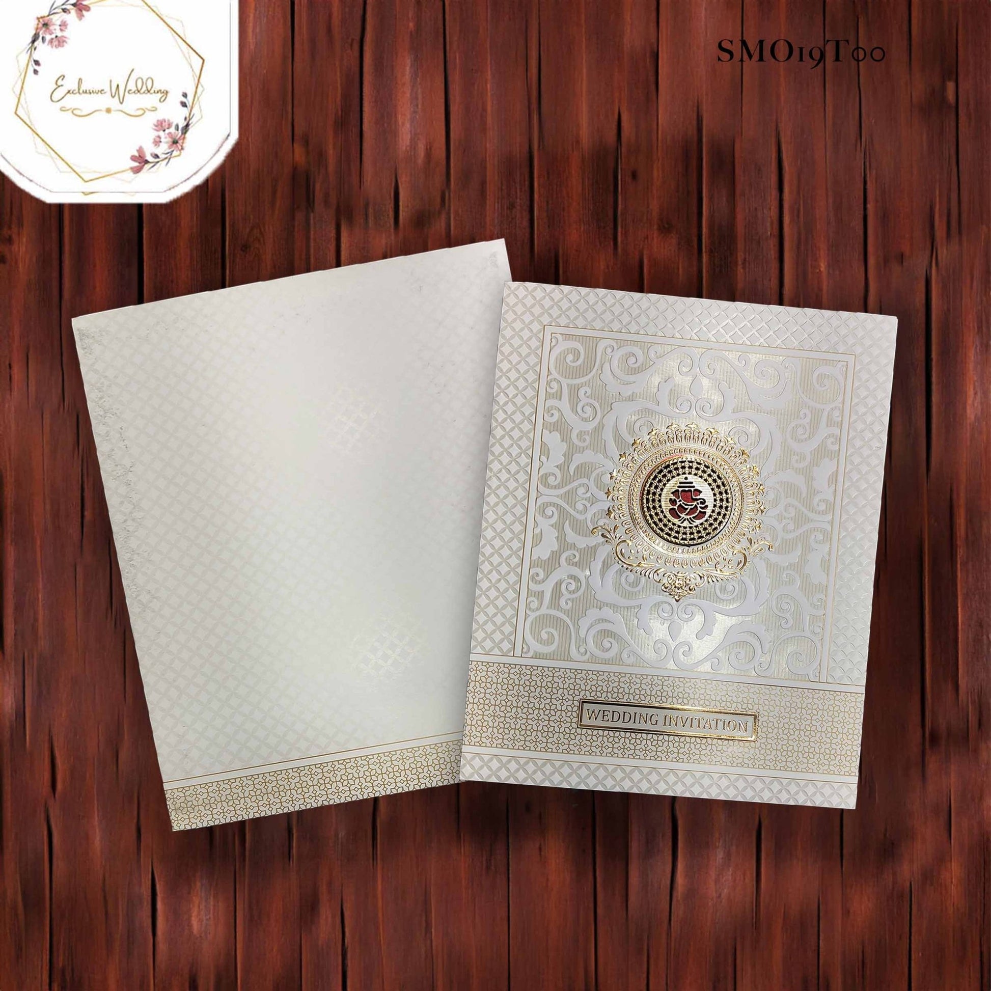 Ivory Shade Wedding Invitation With Emboss