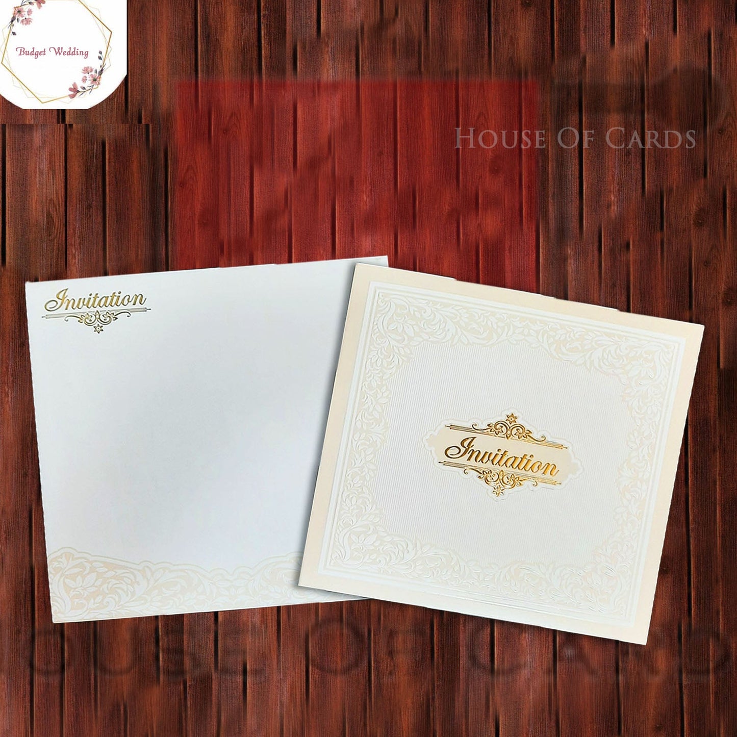 White and Creamish Tone Simple and Elegant Invitation Square Invitation