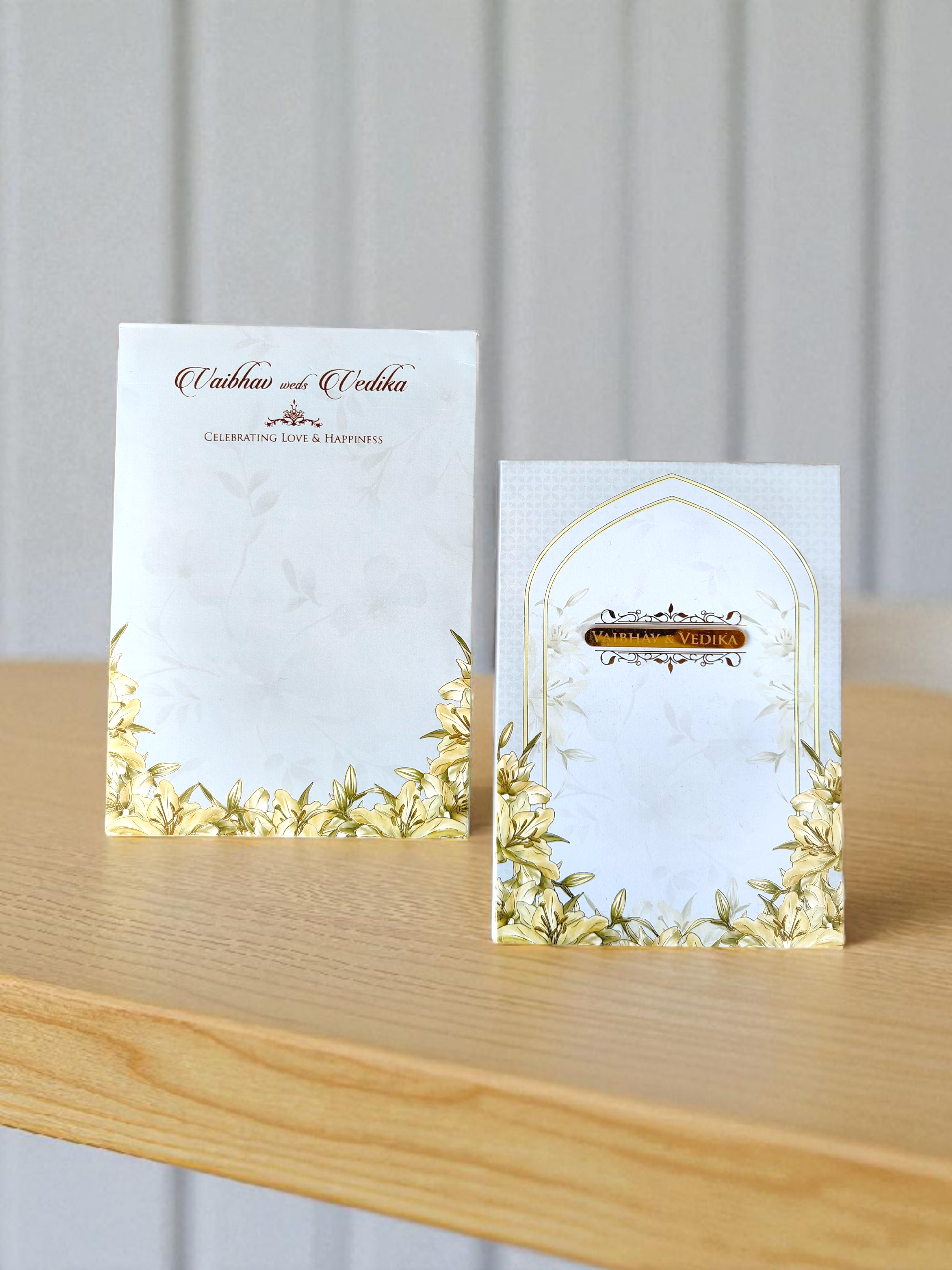 Pastel Blue Floral Padding Invitation