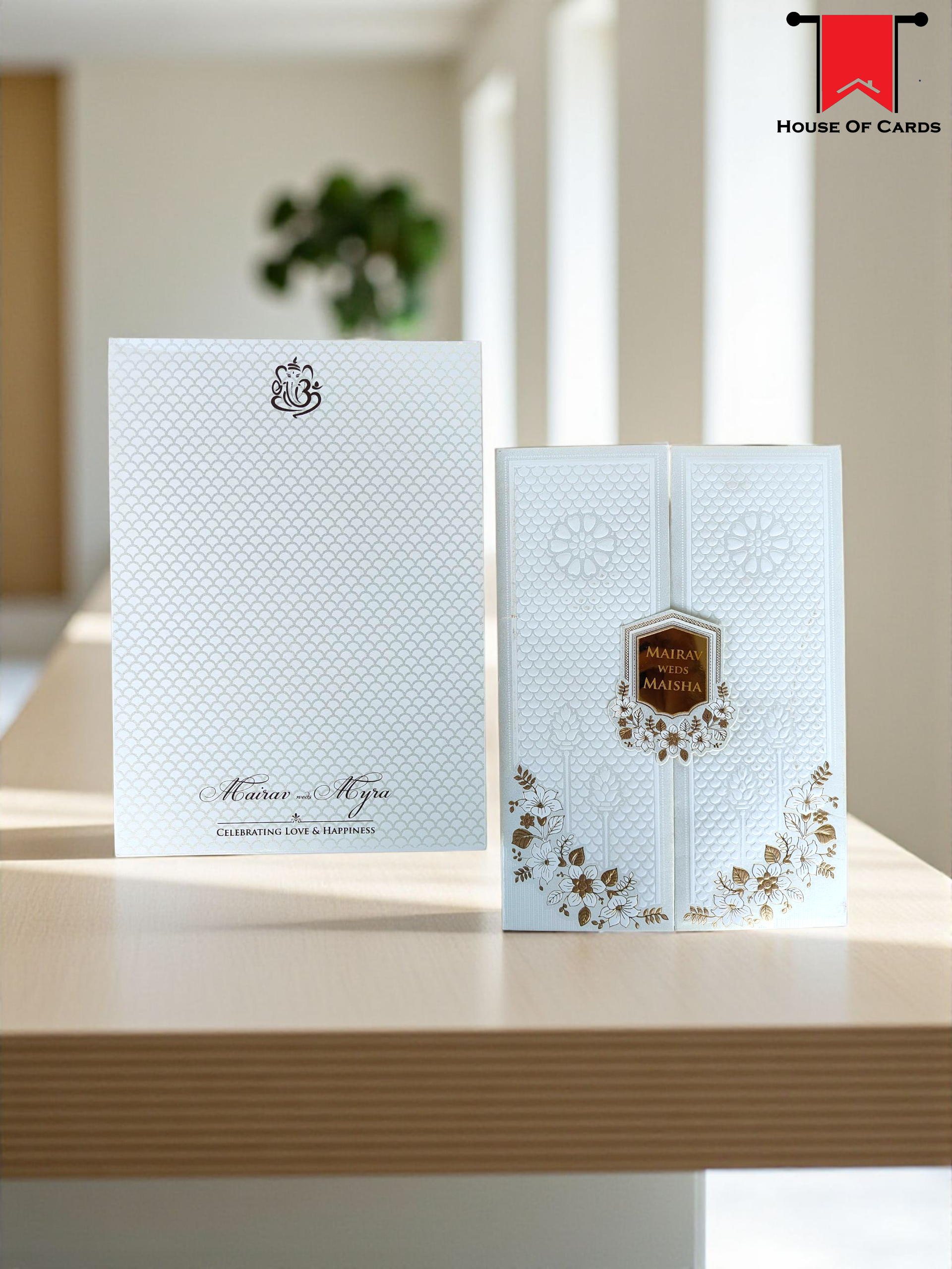 Elegant Embossed Ivory Wedding Invitation