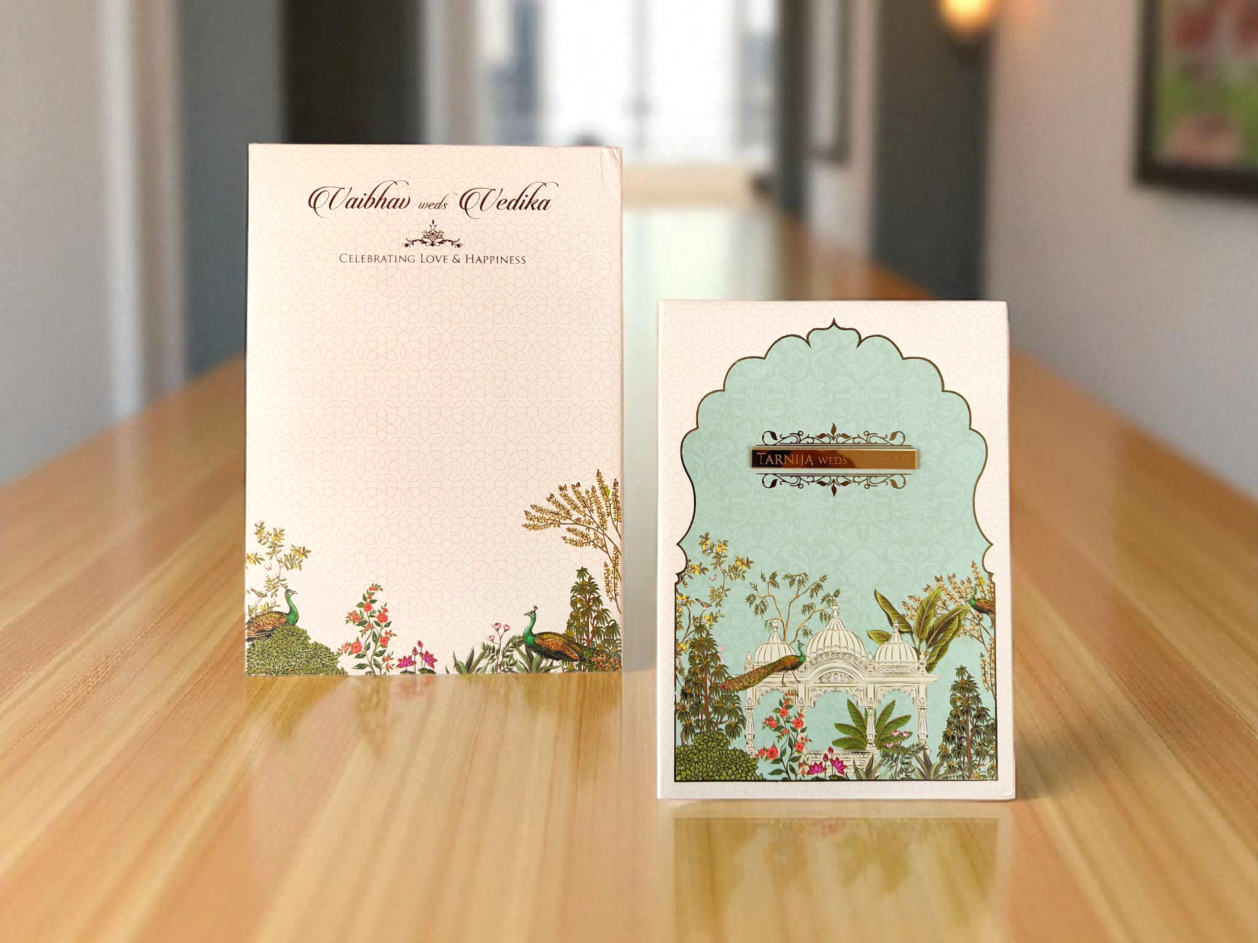 Pastel Pistachio Peacock Invitation