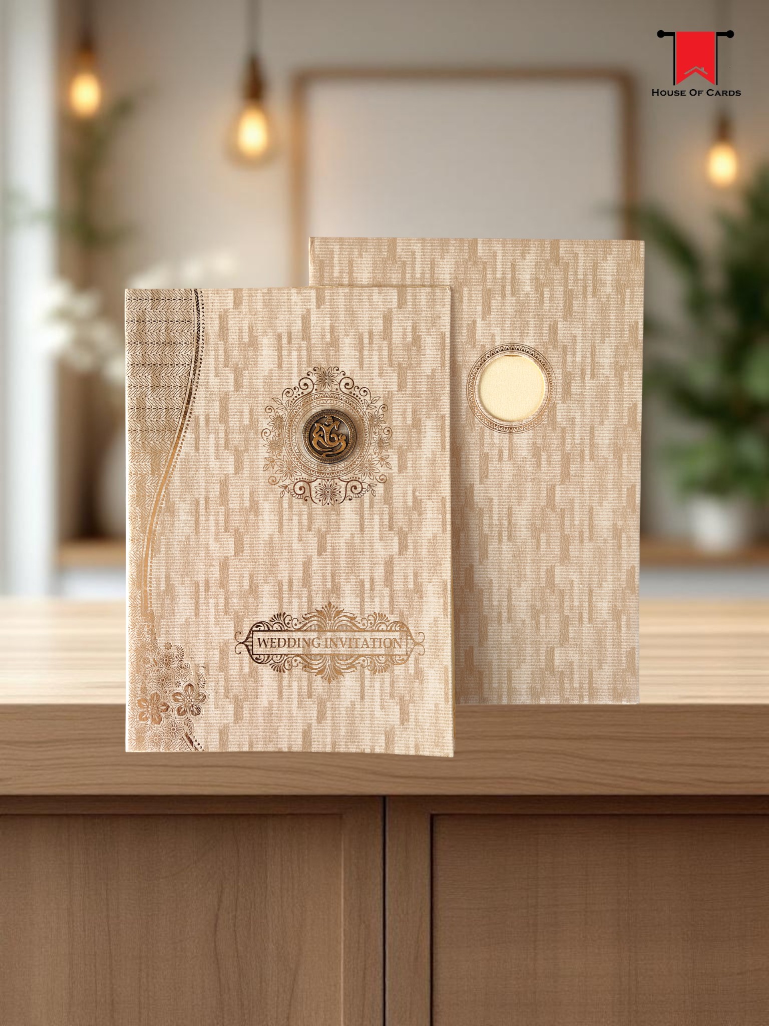 Brown Metallic Wedding Invitation Card