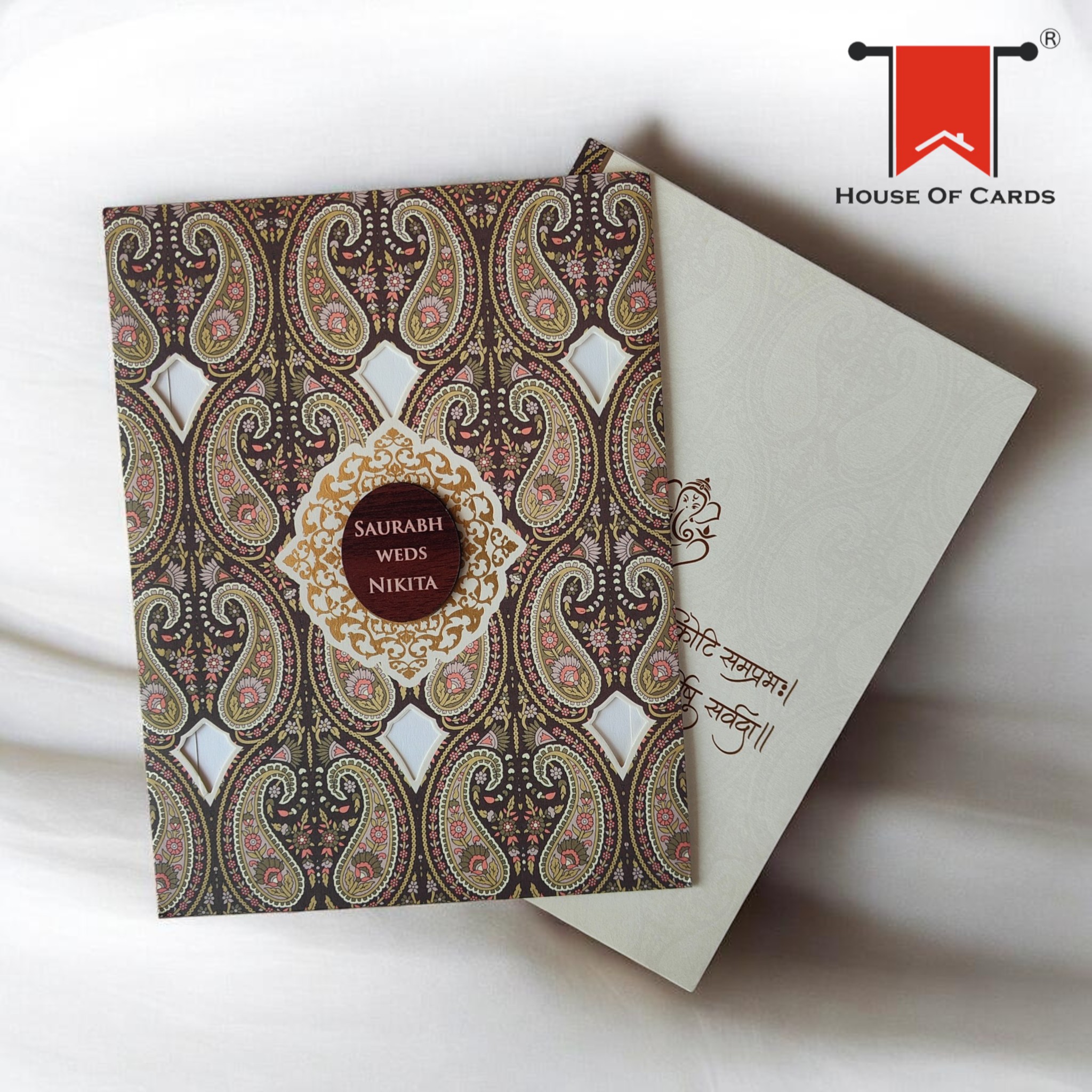 Abstract Motif Style Design Multifold Invitation Card