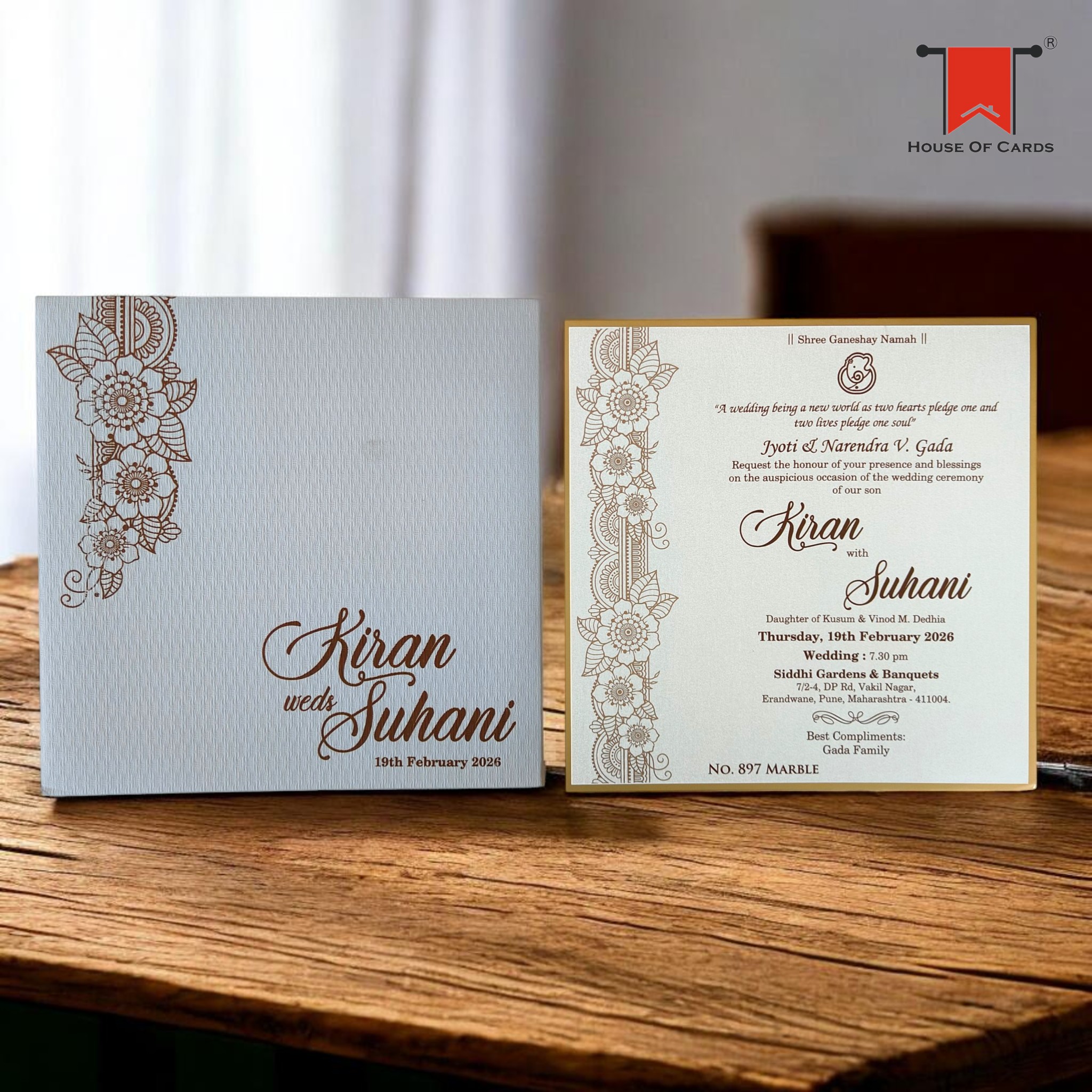 Greyish Premium Texture Metallic Invitation