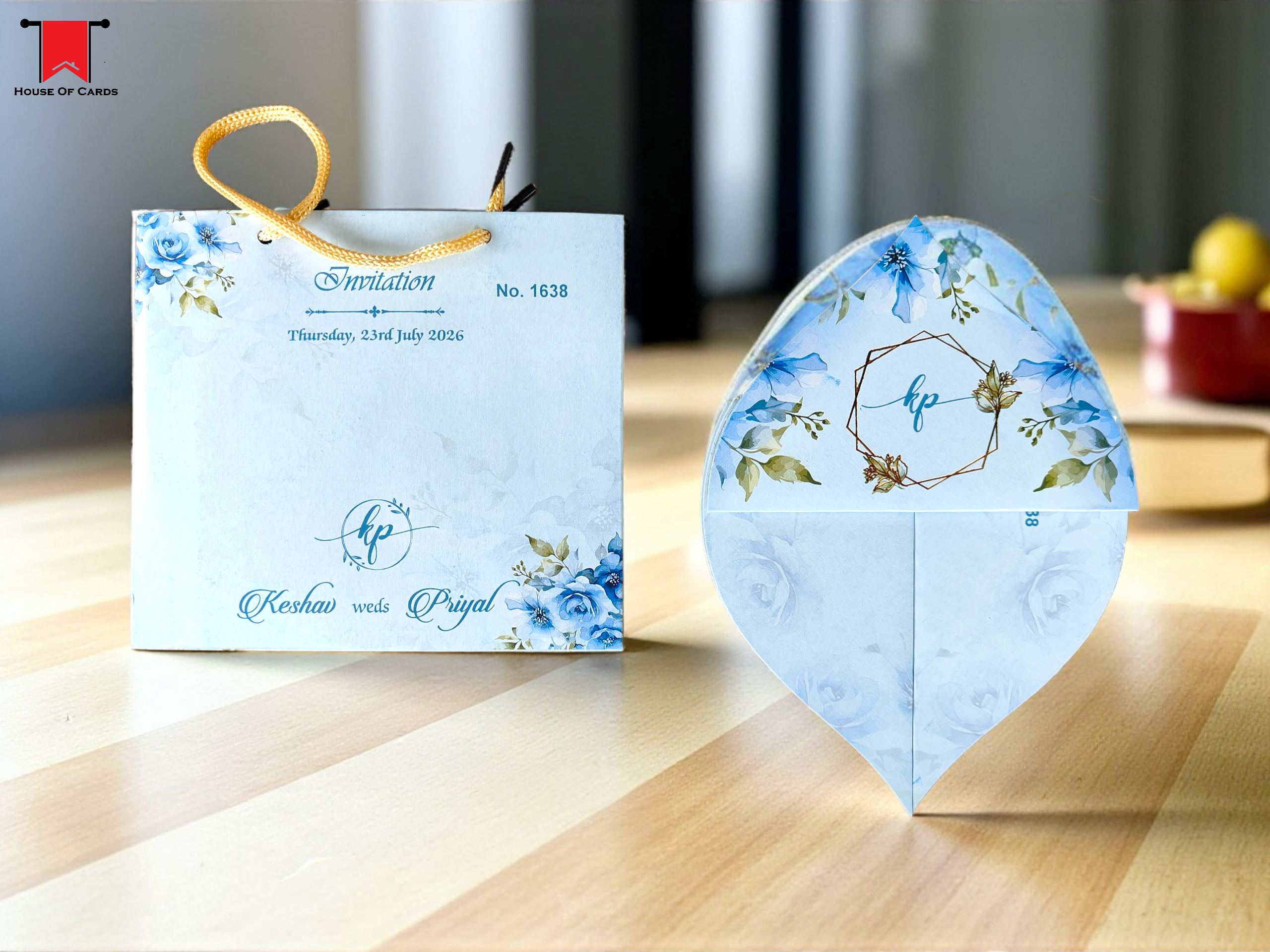 Coconut Floral Folding Fancy Invitation Card