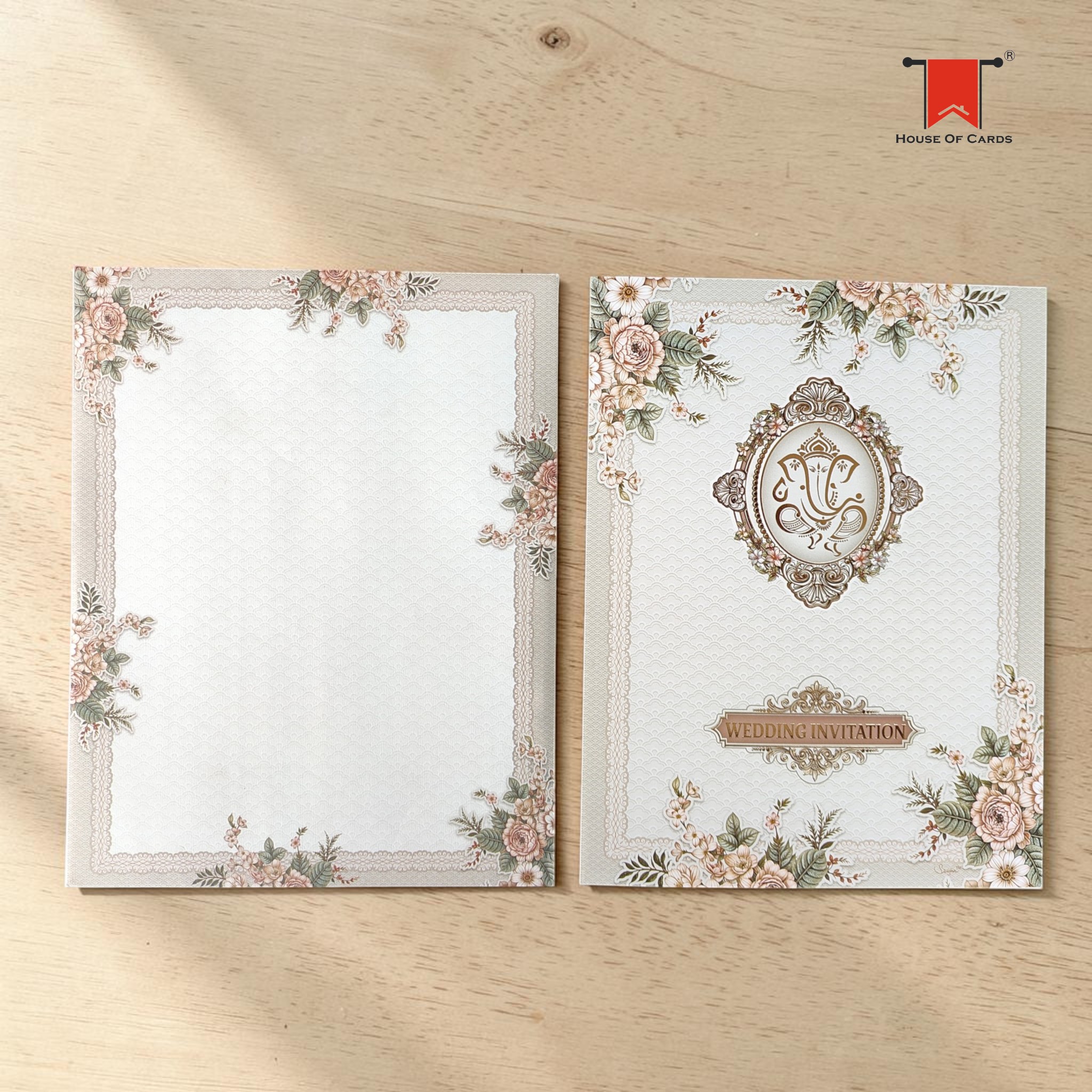 Floral Ganesha Wedding Invitation
