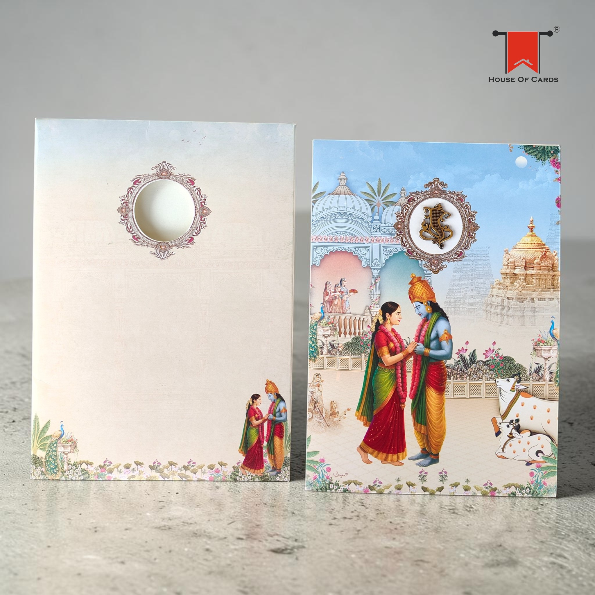 Pichwai Srinivasa Kalyanam Theme Wedding card