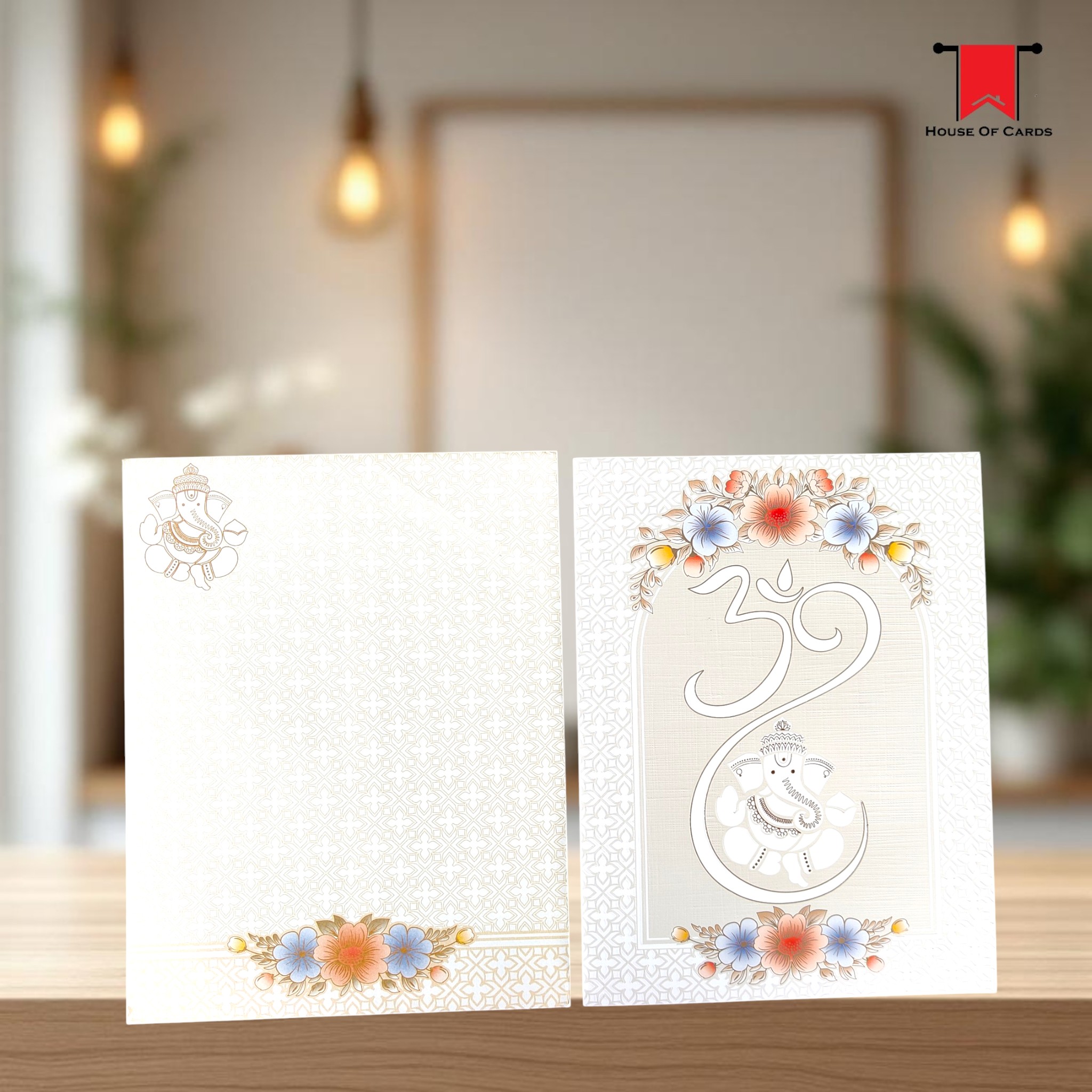 Floral Embossed Wedding Invitation