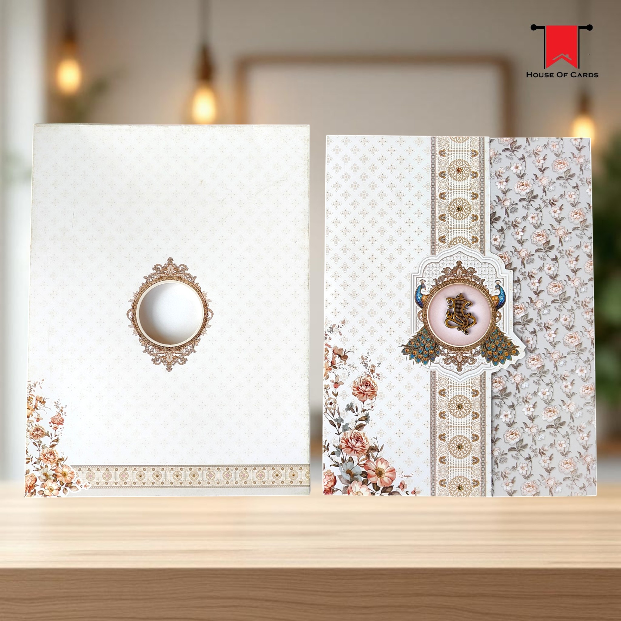 Floral Embossed Box Invitation card