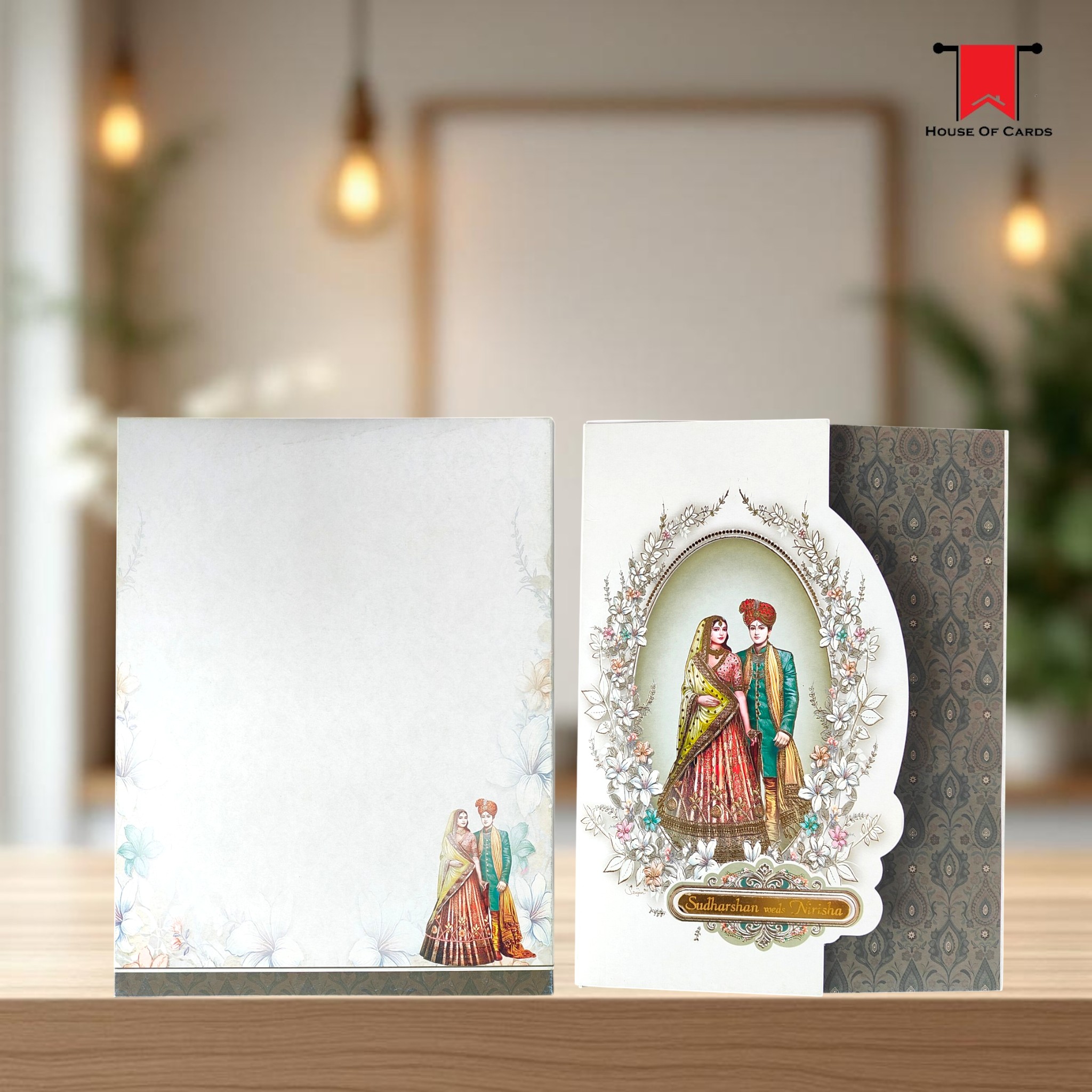 Green Raja Rani Raja Rani Wedding card