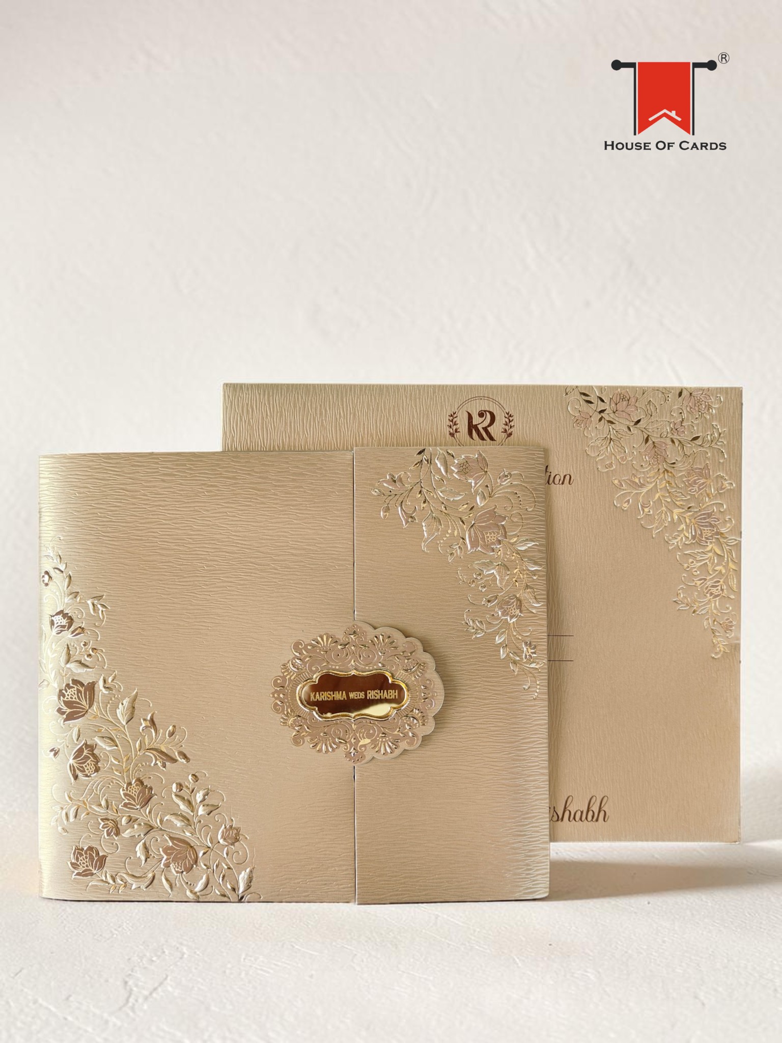 Gold Metallic Folder Premium Invitation card