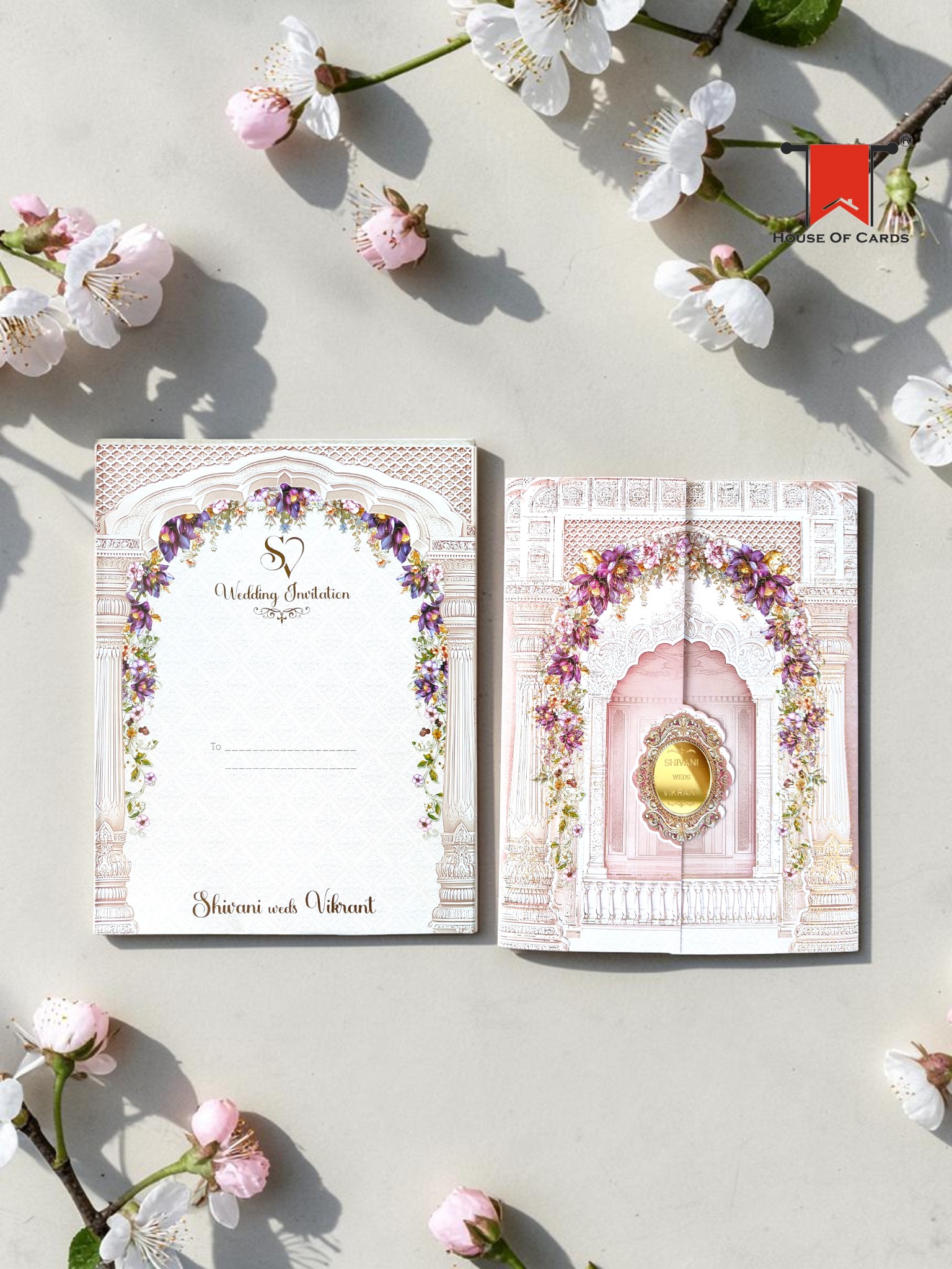Pink Pastel Premium Wedding card