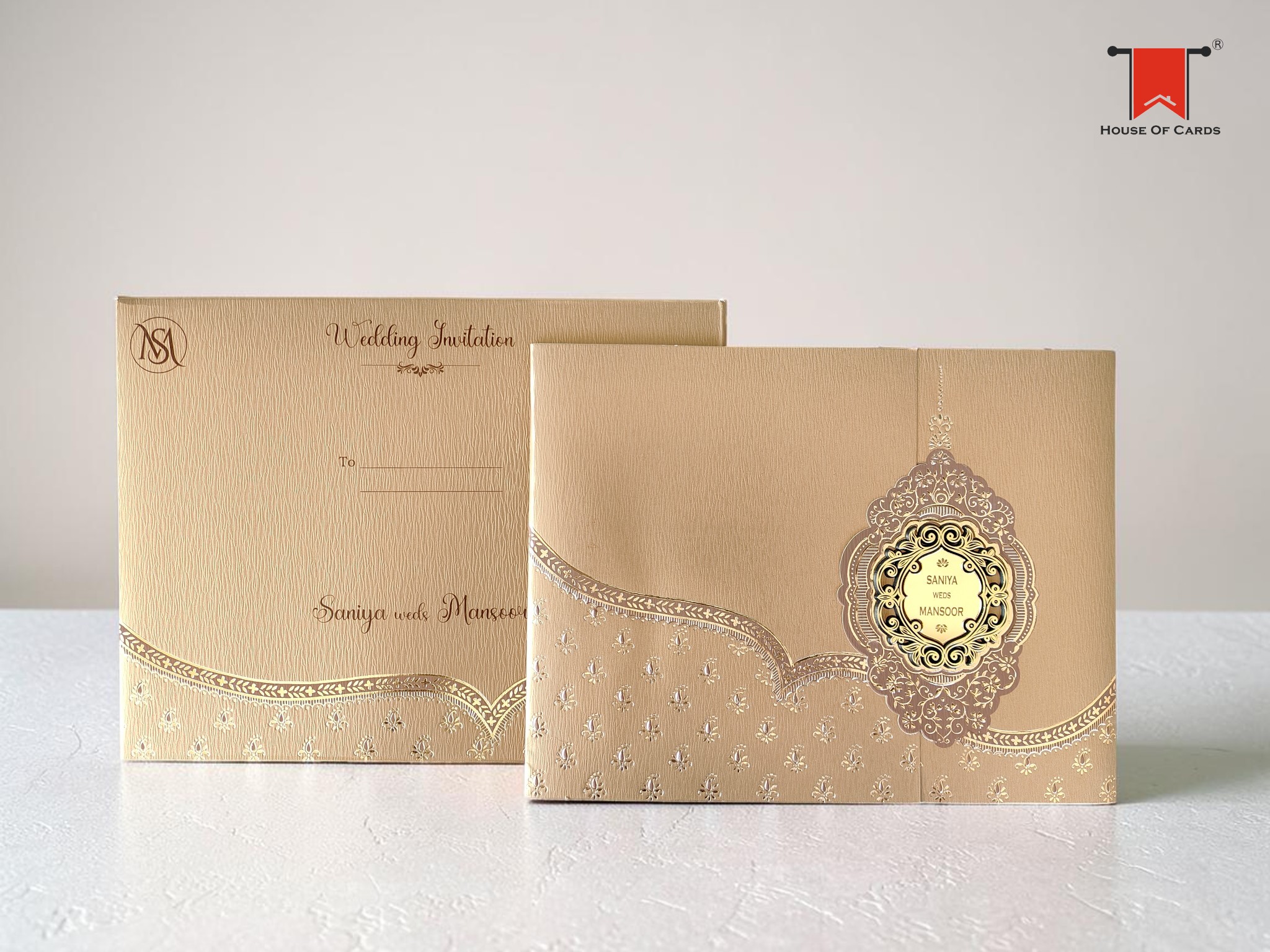 Gold Metallic Premium Wedding card