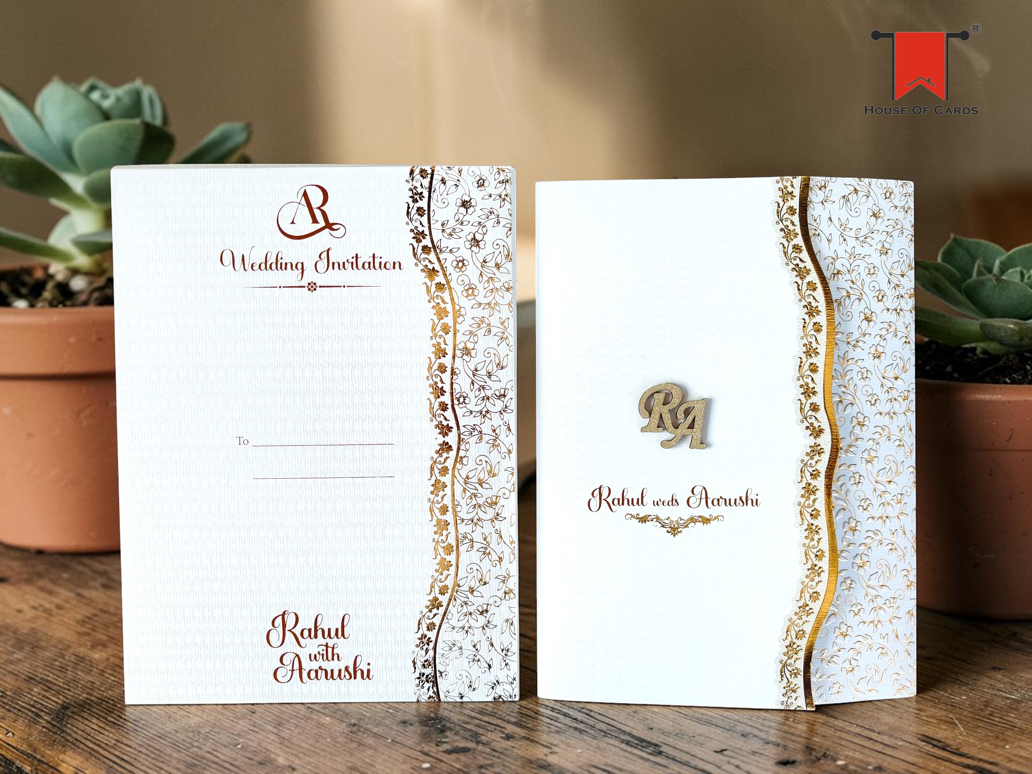 White Texture Folder Wedding card