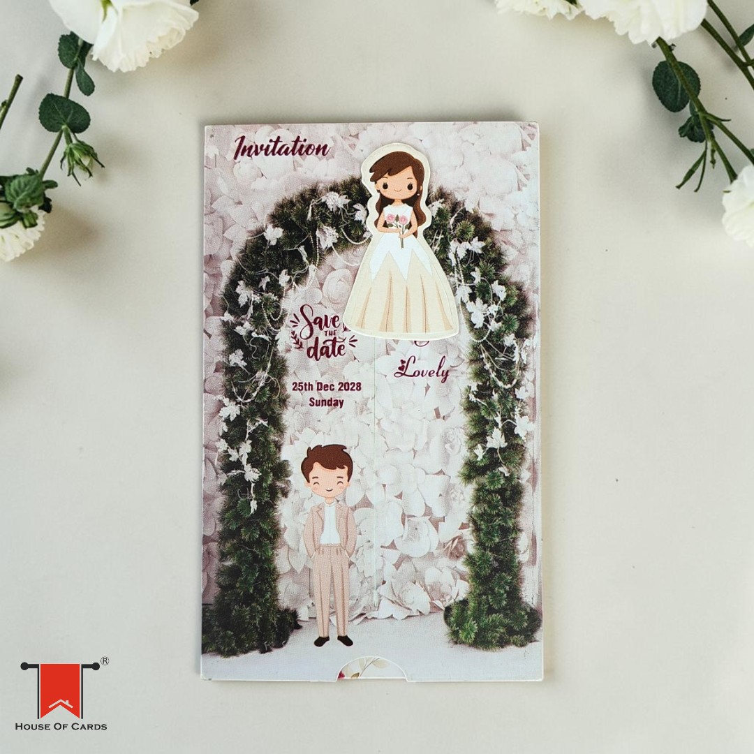 Cute Trendy Slider Wedding Card wedding invitation