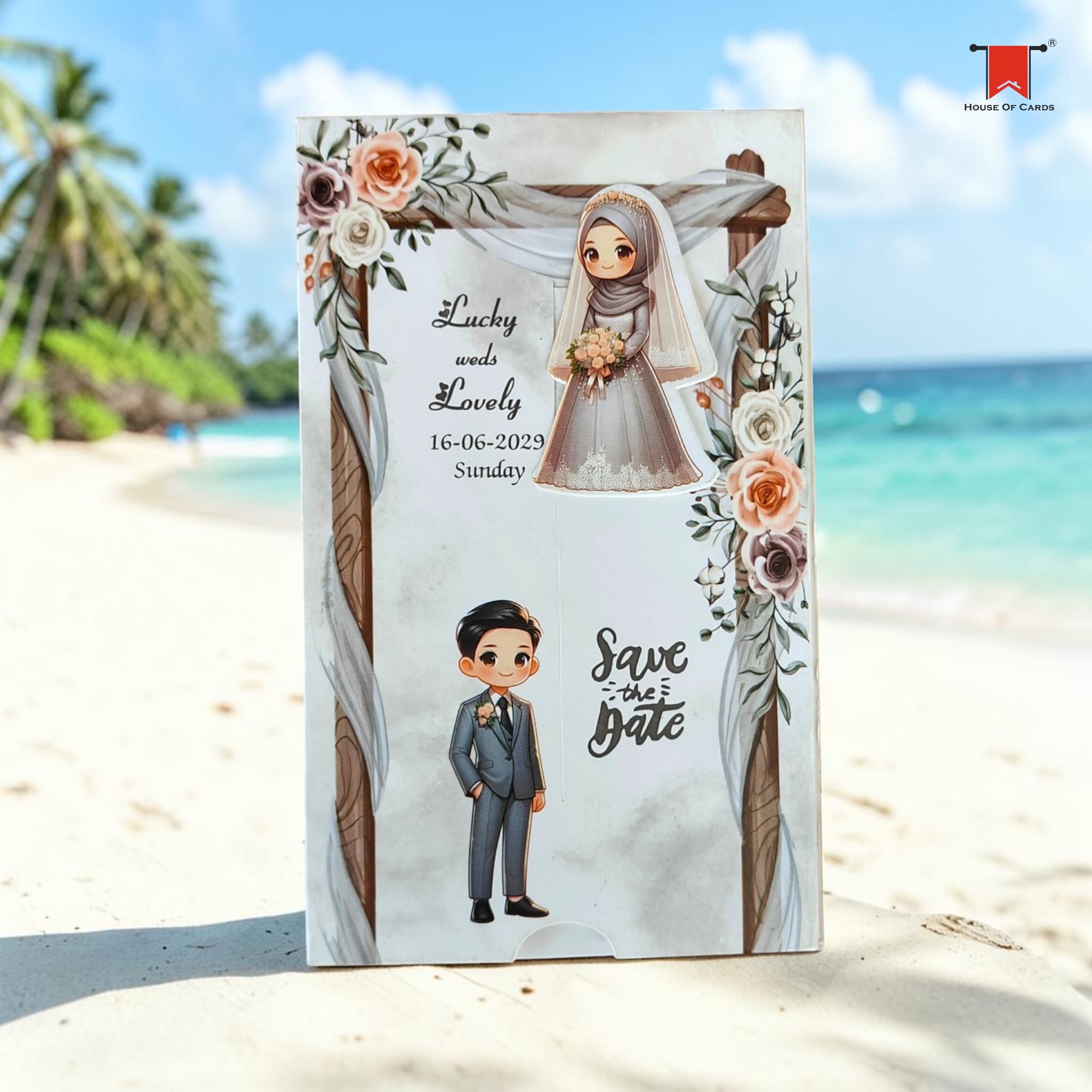 Cute Trendy Slider Muslim Wedding Card wedding invitation