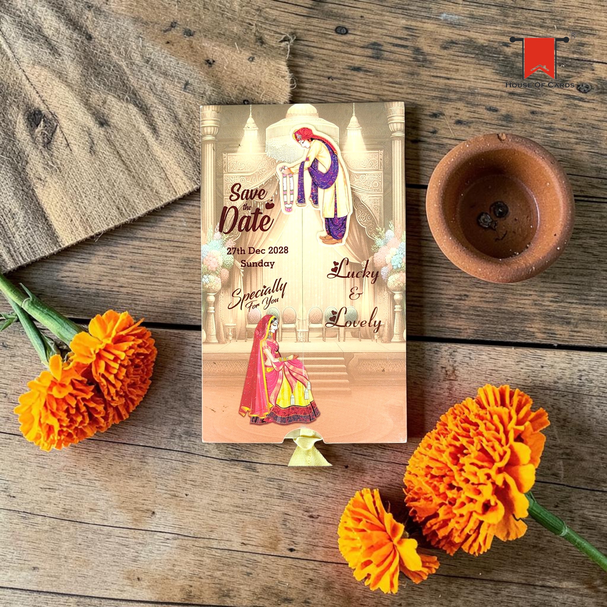 Bride &amp; Groom Hindu Slider Wedding card wedding invitation