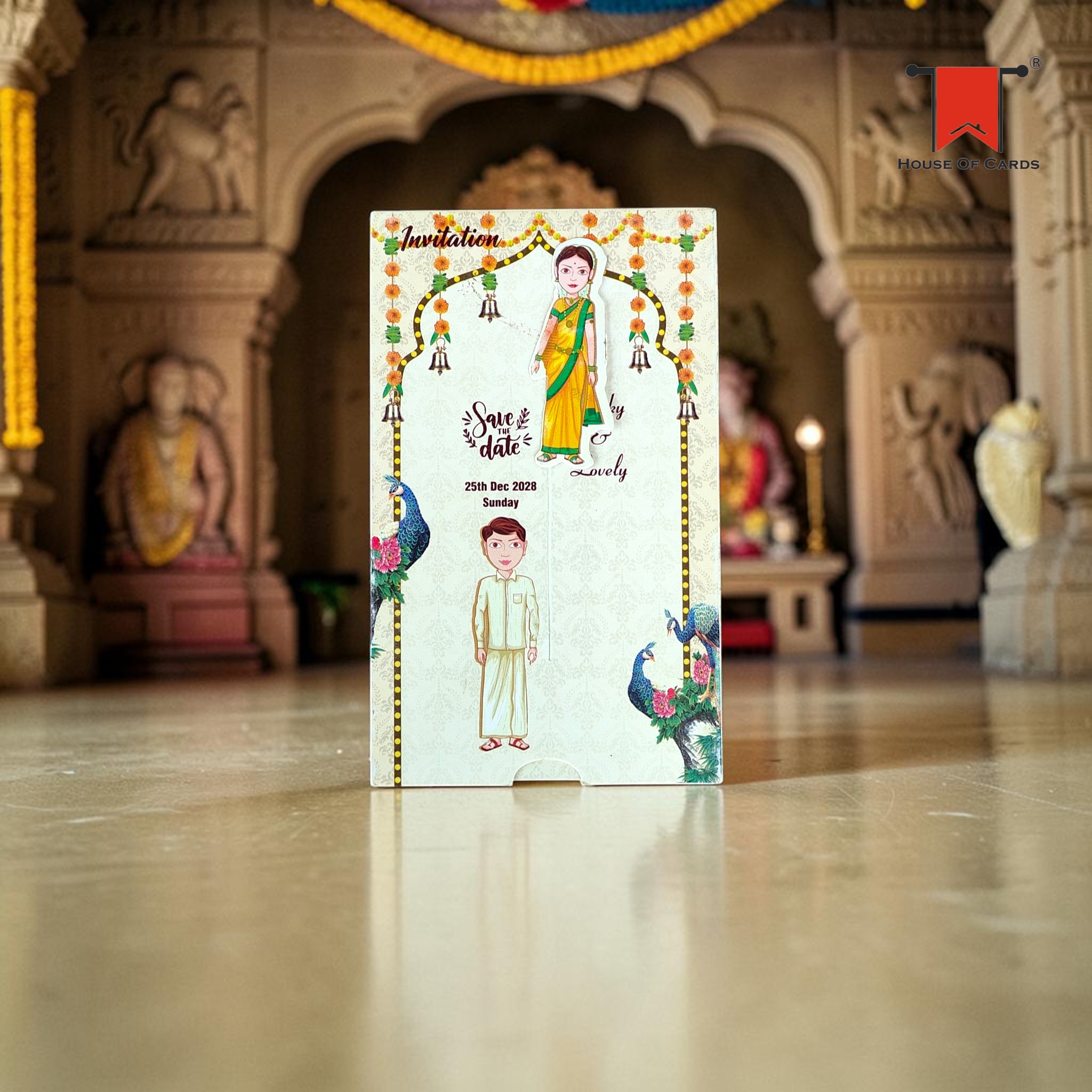 South Indian Style Slider Wedding card wedding invitation