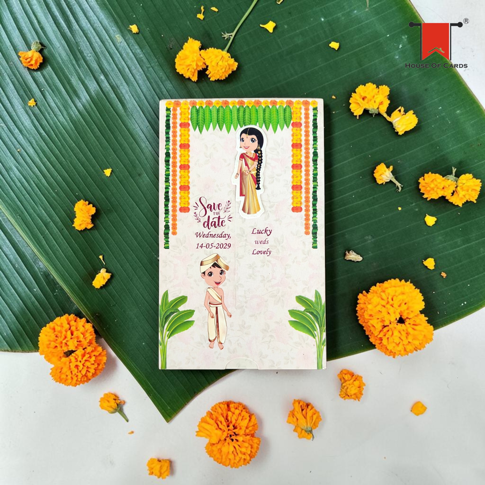 South Indian Style Slider Wedding card wedding invitation