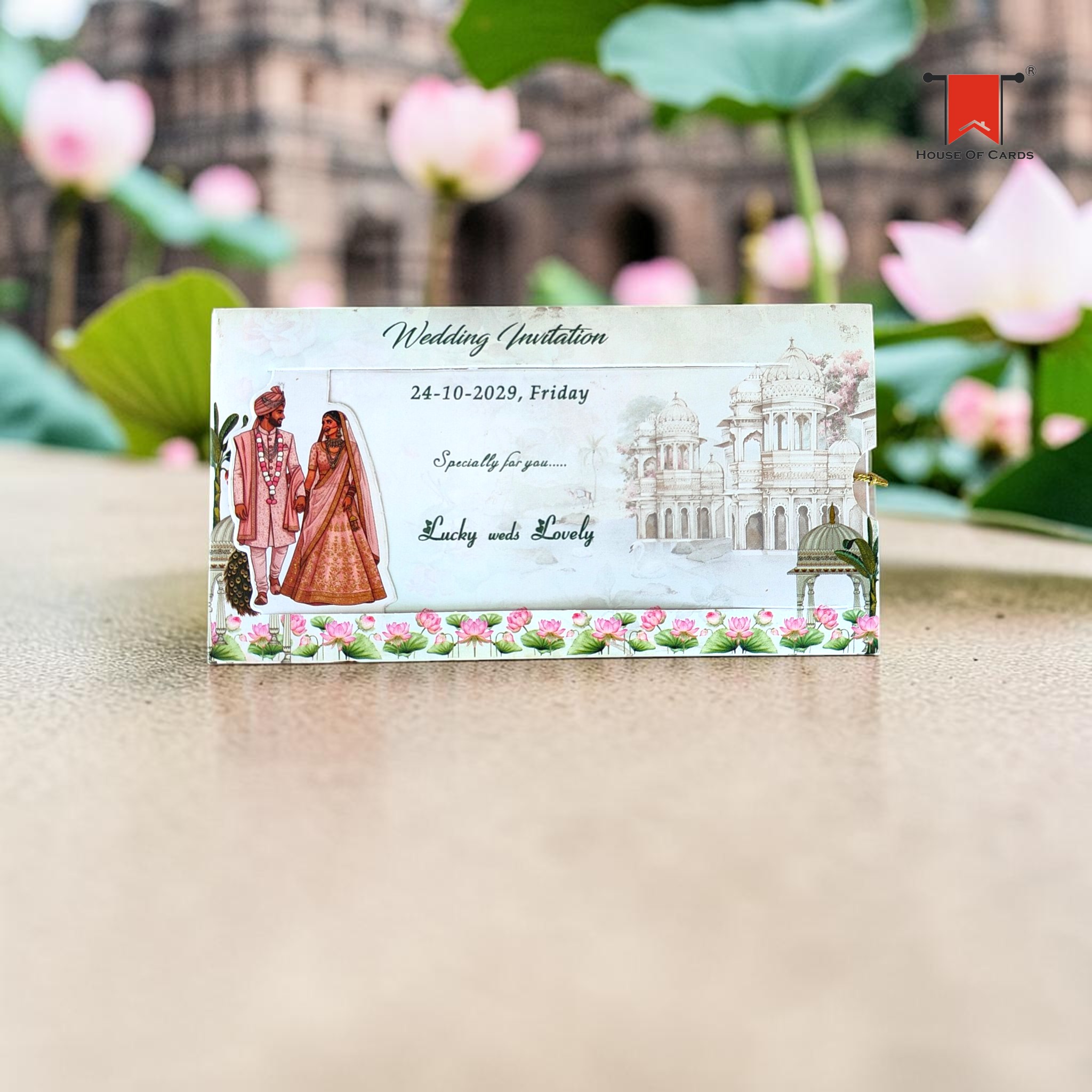 Palace theme Hindu Slider Wedding card wedding invitation