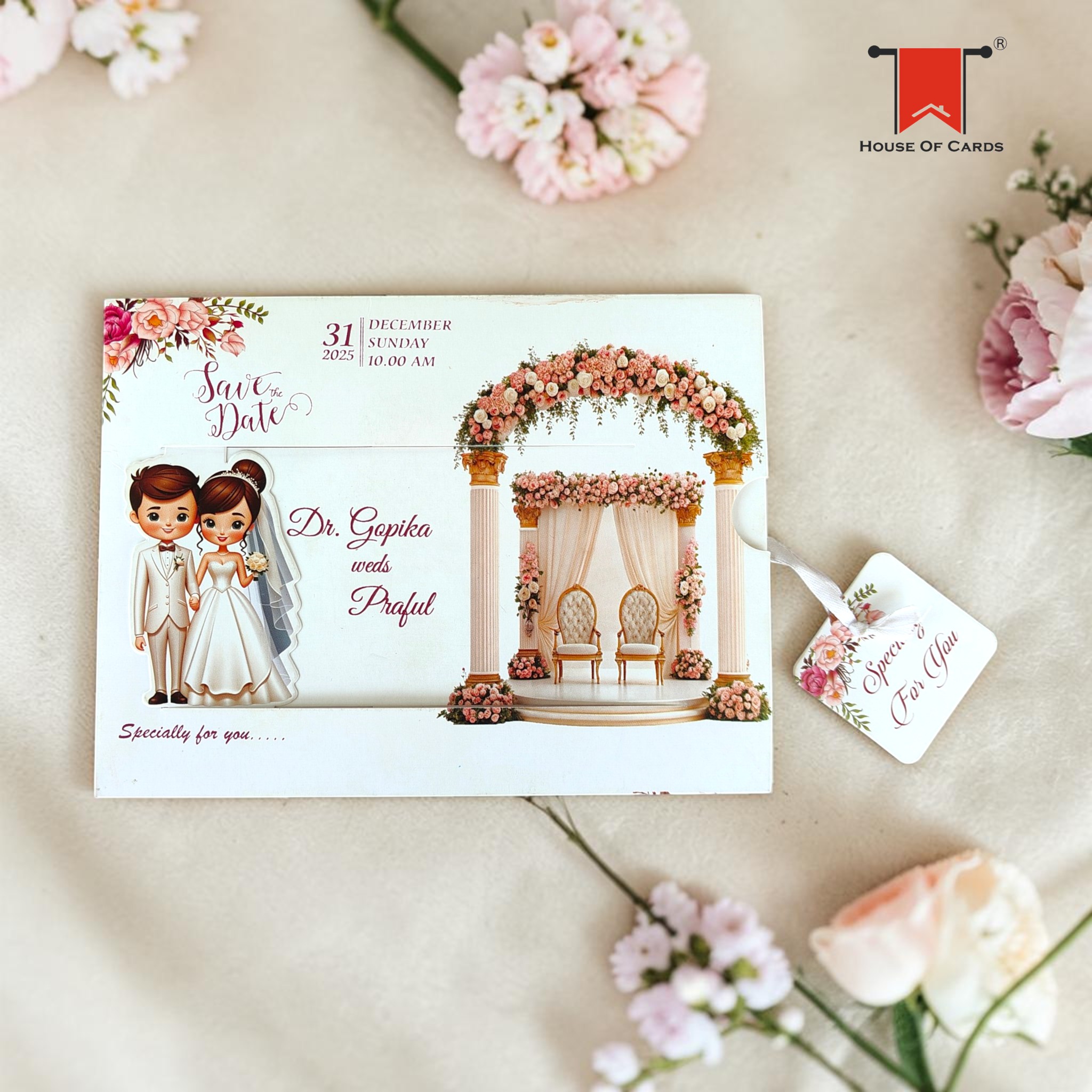 Cute Couple Big size Slider Wedding card wedding invitation
